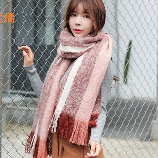 【梨花HaNA】韓國完美女孩馬卡龍條紋粉彩圍巾