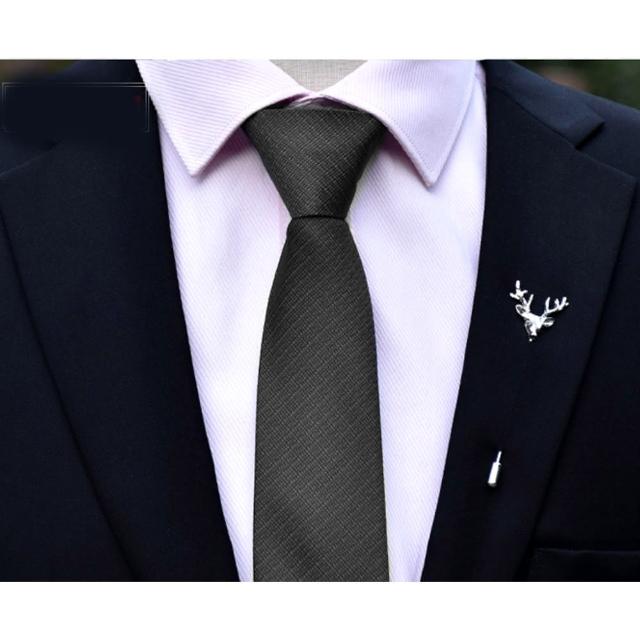 【拉福】領帶6cm中窄版領帶精工手打領帶(黑)