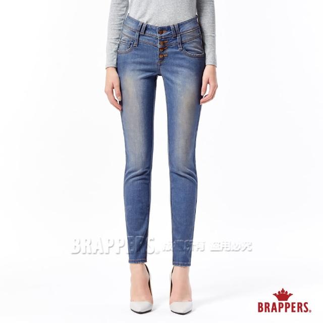 【BRAPPERS】女款 新美腳Royal系列-彈性中低腰窄管褲(藍黑)