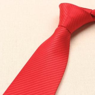 【拉福】斜紋領帶8cm寬版領帶拉鍊領帶(兒童 大紅)