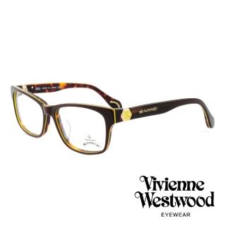 【Vivienne Westwood】英國薇薇安魏斯伍德率真玳瑁設計系列光學眼鏡(棕/黃 AN299M02)