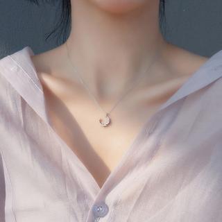 【Emi 艾迷】韓系簡約甜蜜彎月鋯石 鎖骨鍊 項鍊