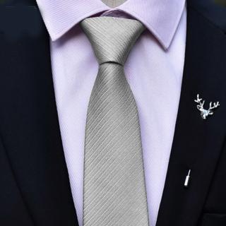 【拉福】領帶6cm中窄版領帶精工拉鍊領帶(兒童銀灰)
