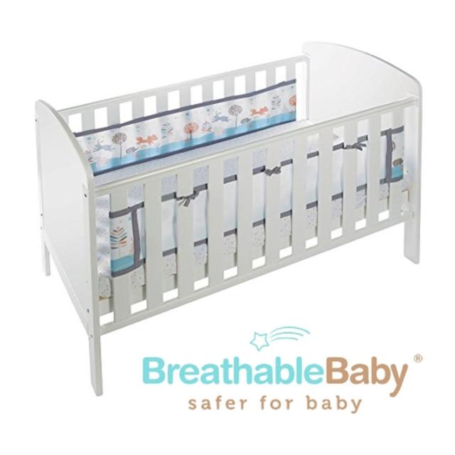 【英國 BreathableBaby】透氣嬰兒床圍 兩側型(19432魔法森林款)
