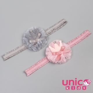 【UNICO】兒童甜美網紗皇冠造型髮帶-2入組(髮飾/配件/聖誕)