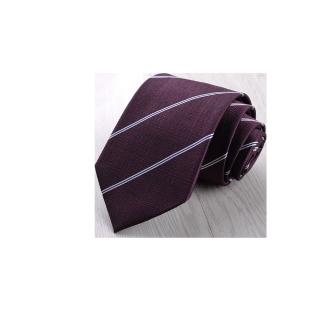 【拉福】領帶8cm寬版茄利領帶拉鍊領帶(葡萄紫紅)