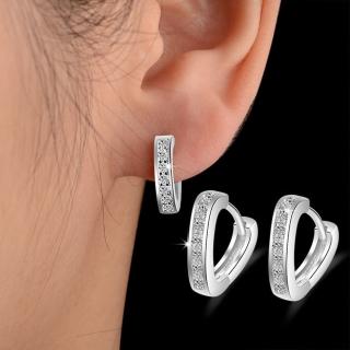【Emi 艾迷】韓系勝利女神V字鋯石鑲嵌 耳環 925銀針 耳扣