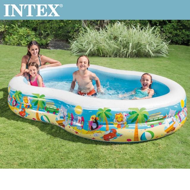 【INTEX】8字型戲水游泳池 262x160x46cm-640L 適用3歲+(56490)