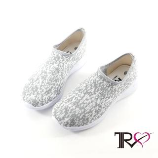 【TRS】韓國TRS-懶人鞋-襪套鞋-舒適 輕盈 襪套 懶人 運動休閒鞋-白灰(7100-0061)