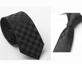 【拉福】格紋6cm窄版領帶拉鍊領帶(兒童黑色)