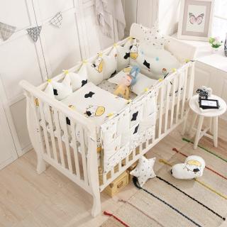 【HA Baby】嬰兒床專用-4件套組(適用 長x寬120cmx70cm嬰兒床型 嬰兒床床包、嬰兒床床單)