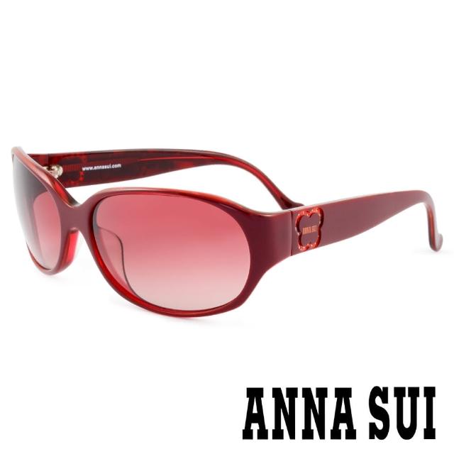 【ANNA SUI 安娜蘇】香氛花園簡約薔薇造型太陽眼鏡(紅 -AS818M239)