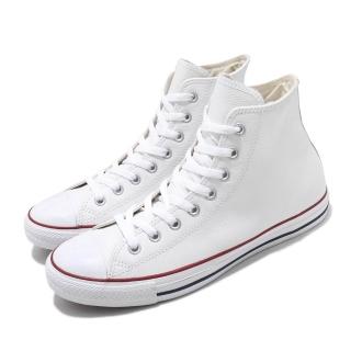 【CONVERSE】休閒鞋 Chuck Taylor 男鞋 女鞋 高筒 基本款 星星 皮革 情侶鞋 白(132169C)