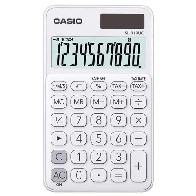 【CASIO 卡西歐】10位元甜美馬卡龍口袋型計算機-牛奶白(SL-310UC-WE)