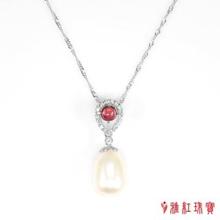 【寶石方塊】天然珍珠項鍊-曲眉豐頰-925銀飾
