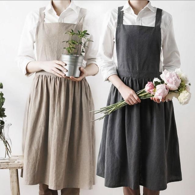 【Jun Jun】清新設計款工作室圍裙 畫室工作圍裙 烘焙圍裙