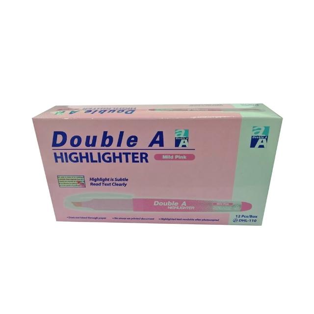 【Double A】淡色螢光筆-淡粉-DAHL17009(12支/盒)