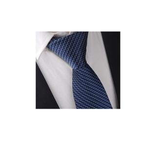 【拉福】領帶8cm寬版領帶手打領帶(幾何藍)