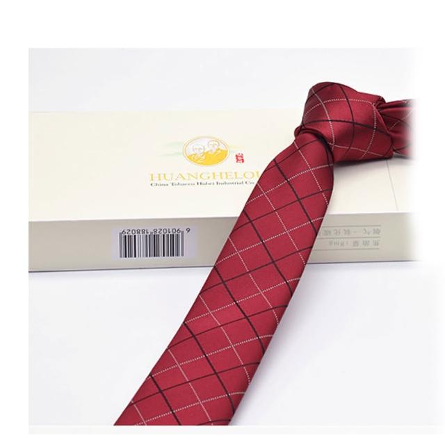 【拉福】領帶窄版領帶6cm領帶拉鍊領帶(紅格.藍格)