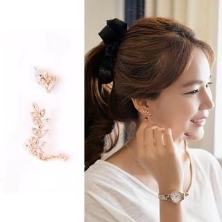 【梨花HaNA】韓國浪漫雕花葉片不規則垂綴耳環