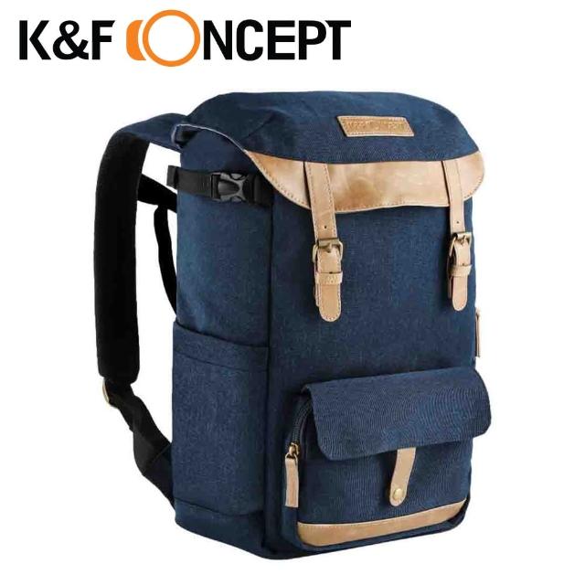 【K&F Concept】時尚者 專業攝影單眼相機後背包-棕藍(KF13.066)