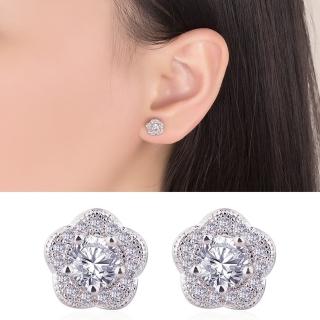 【Emi 艾迷】韓系冬日回憶梅鑽簡約 925銀針 耳環