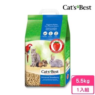 【CAT’S BEST 凱優】草莓味粗顆粒木屑砂 10L/5.5kg(貓砂、木屑砂)