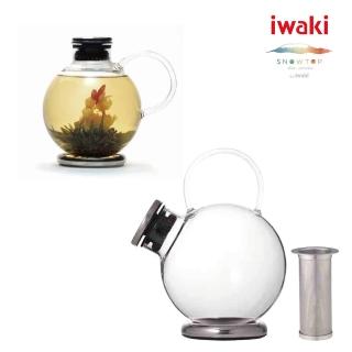【iwaki】SNOWTOP茶系列不鏽鋼濾網球體壺(1000ml)