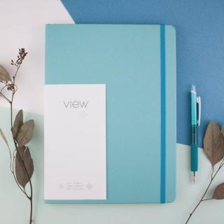 【綠的事務用品】眼色View-16K精裝方格筆記本-藍