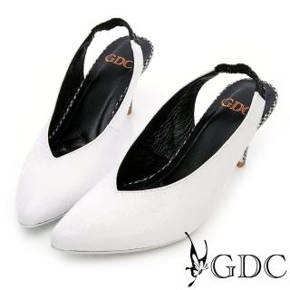 【GDC】GDC-進口羊皮氣質格紋懶人跟鞋-白色(811840)