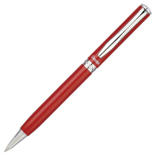 【PENTEL】飛龍 B811B 高級不鏽鋼原子筆(紅軸)
