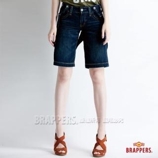 【BRAPPERS】女款 吊帶褲系列-吊帶五分褲(深藍)