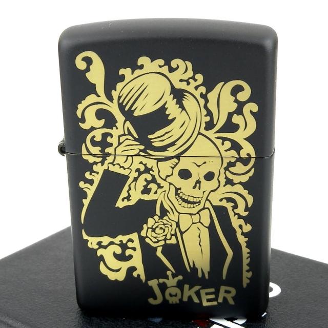【Zippo】美系~Joker-骷髏小丑圖案黑色烤漆打火機