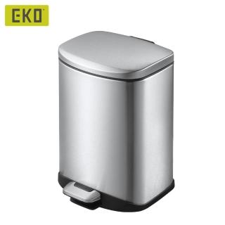 【EKO】迪萊靜音垃圾桶 6L/四色可選(靜音緩降/不鏽鋼垃圾桶/腳踩式垃圾桶)