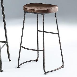 【AS雅司設計】蒂娜工業風鐵腳吧台椅-41x31x76cm