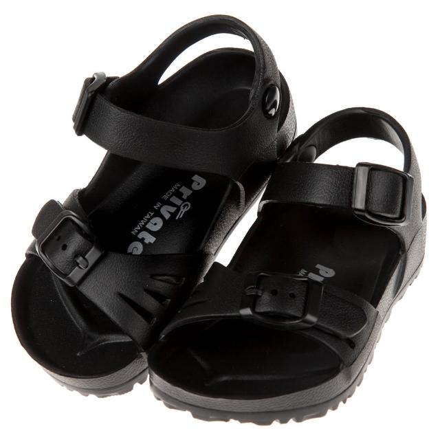 【PRIVATE】台灣製超輕量黑色兒童涼鞋(Q8B891D)