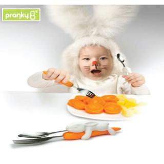 【Pranky B】兔子愛蘿蔔套疊湯匙叉子組
