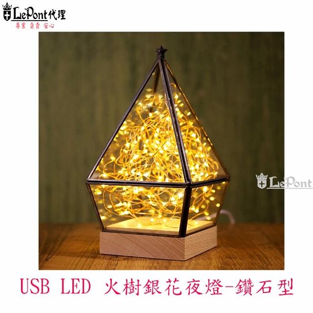 【LEPONT】LED USB火樹銀花夜燈-鑽石型