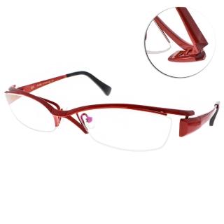 【EOS】輕盈半框鈦系列眼鏡(紅#J1009 L01)