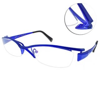 【EOS】輕盈半框鈦系列眼鏡(藍#J1009 L07)