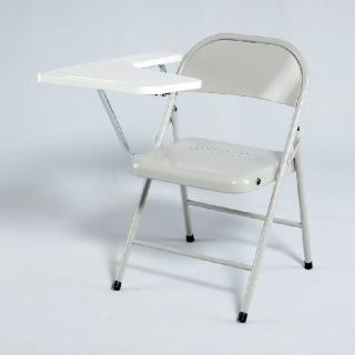 【ONE 生活】米特鐵學生椅(灰色補習椅附桌面)