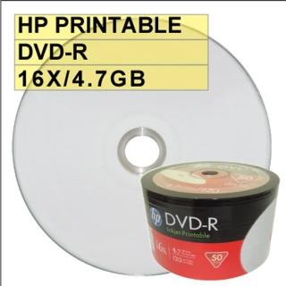 【HP 惠普】HP PRINTABLE DVD-R 16X 4.7G 可列印 空白光碟片(100片)