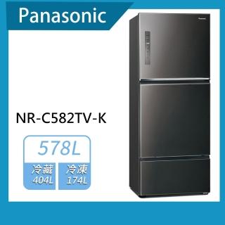 【Panasonic 國際牌】578L一級能效三門變頻電冰箱-晶漾黑(NR-C582TV-K)