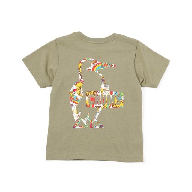 【CHUMS】CHUMS 休閒 Kids Booby Logo Rainbow Islands T短袖上衣 卡其綠(CH211320M022)