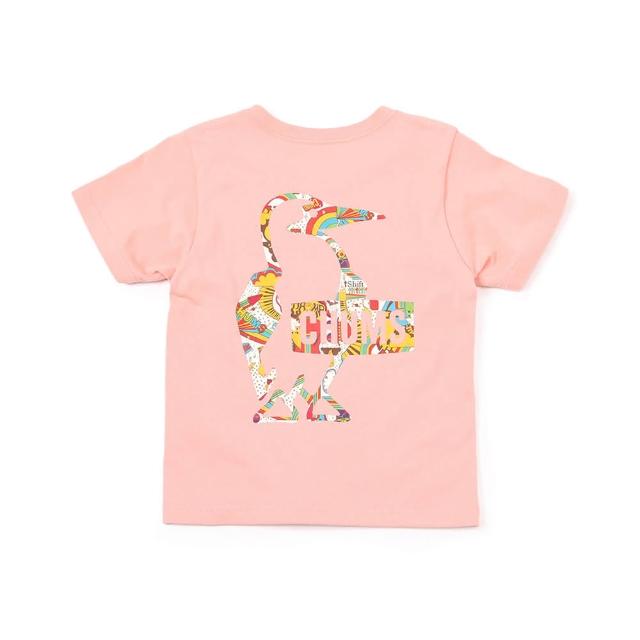 【CHUMS】CHUMS 休閒 Kids Booby Logo Rainbow Islands T短袖上衣 珊瑚紅(CH211320R016)