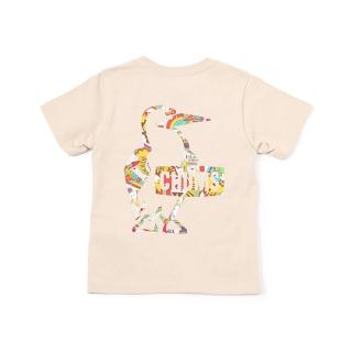 【CHUMS】CHUMS 休閒 Kids Booby Logo Rainbow Islands T短袖上衣 米灰色(CH211320G057)