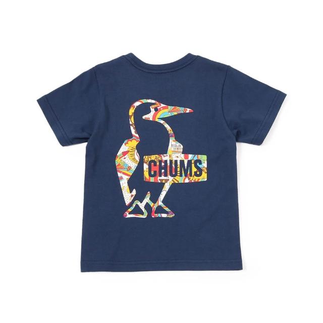 【CHUMS】CHUMS 休閒 Kids Booby Logo Rainbow Islands T短袖上衣 深藍色(CH211320N001)