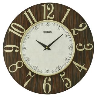 【SEIKO 精工】木紋立體數字時鐘 掛鐘(QXA800Z)