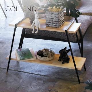 【日本COLLEND】IRON 實木鋼製雙層置物架-2色可選(收納架/整理架/儲物架)