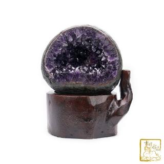 【吉祥水晶】烏拉圭紫水晶洞 4.9kg(特選色澤深紫烏黑洞型圓潤)